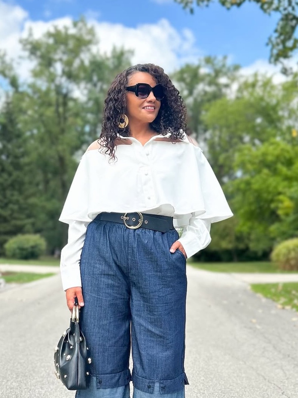Stylewe White Cape Blouse